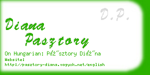 diana pasztory business card